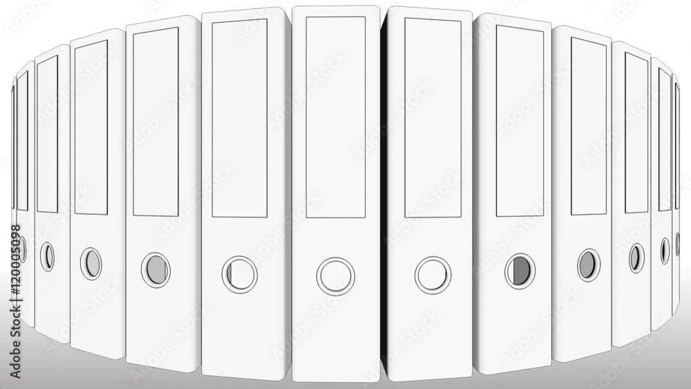 Sketchy rotating binders. 4K seamless loop able animation Stock ビデオ