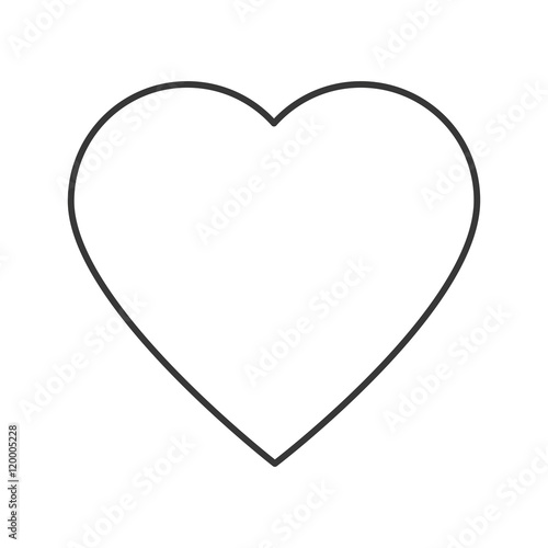 heart shape love passion romantic icon. Flat and isolated design. Vector illustration