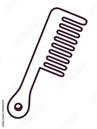 comb tool instrument and silhouette icon. hair salon theme. Isolated design. Vector illustration