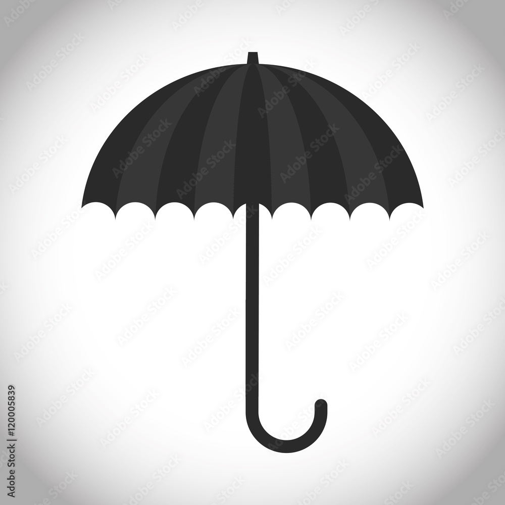 Silhouette of umbrella icon. Accesory season and protection theme. Isolated design. Vector illustration Silhouette of umbrella icon. Accesory season and protection theme. Isolated design. Vector illustration