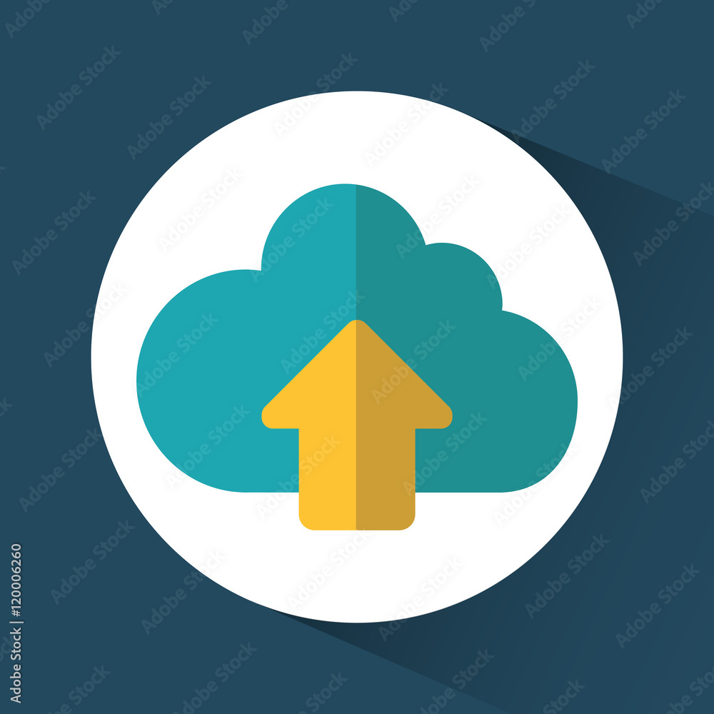Cloud computing icon. Social network and media theme. Colorful design. Vector illustration Cloud computing icon. Social network and media theme. Colorful design. Vector illustration