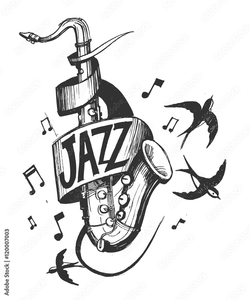 Naklejka premium Jazz emblem