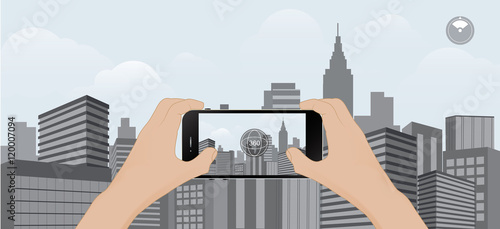 360 degree view in  mobile.urban scene
