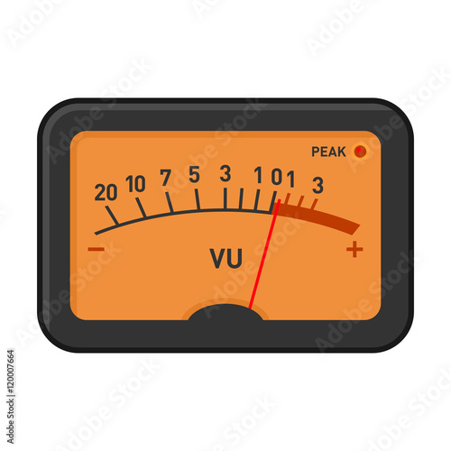 Analog Volume Unit Meter Measuring Device. Vector