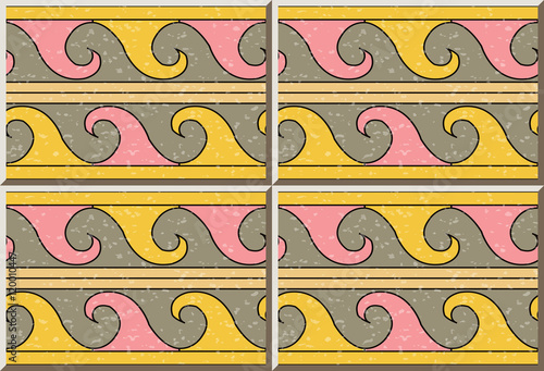 Ceramic tile pattern 398 cure wave geometry