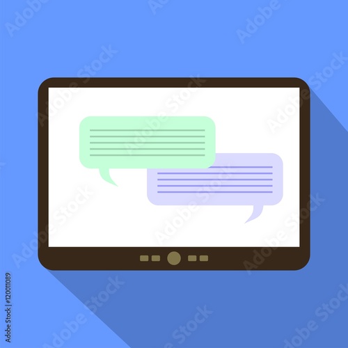 Photos Bubble Speach Tablet Icon