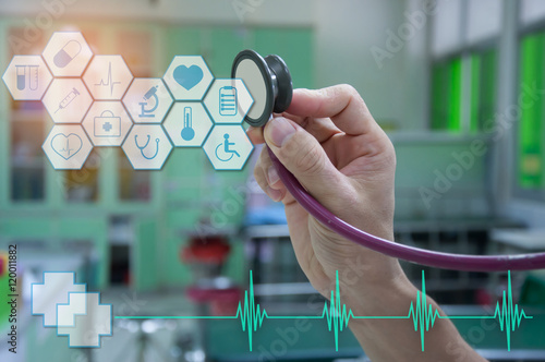 Photography Medicine doctor working with modern computer interface as concept
