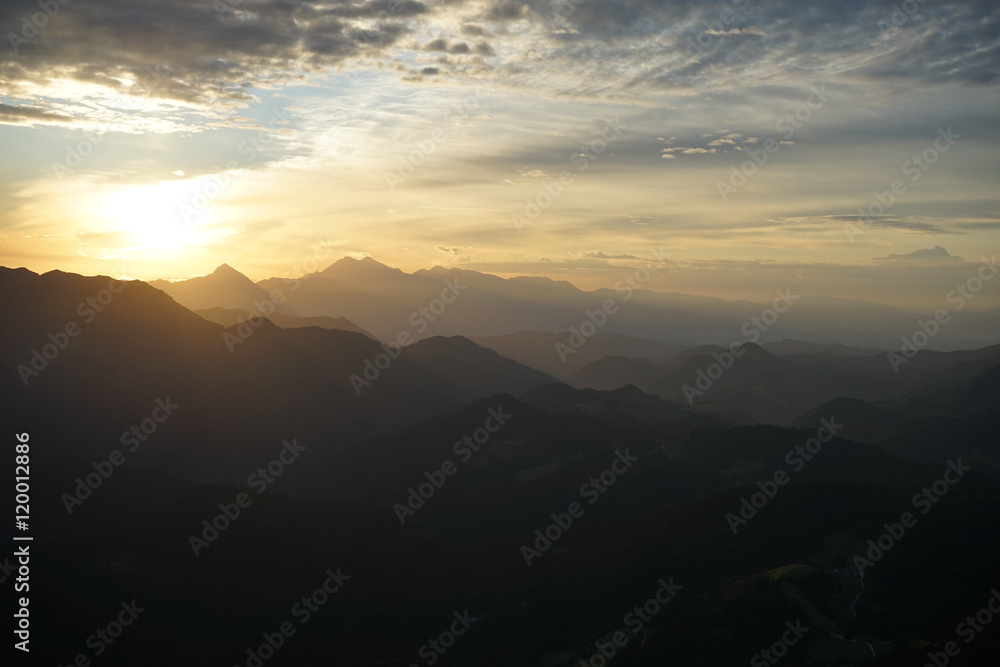 Sunrise in mountain