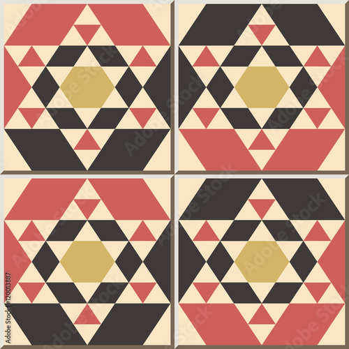 Ceramic tile pattern 418 polygon triangle geometry cross