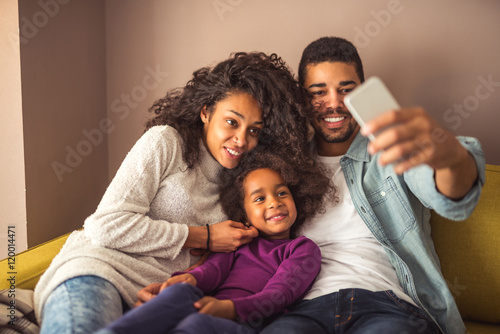 Family making a selfie