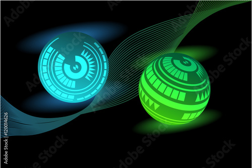 shining balls background