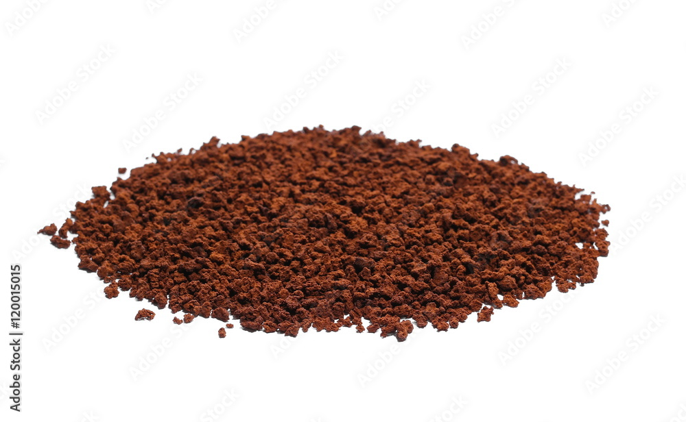 Pile of instant coffee grains isolated on white background Pile of instant coffee grains isolated on white background