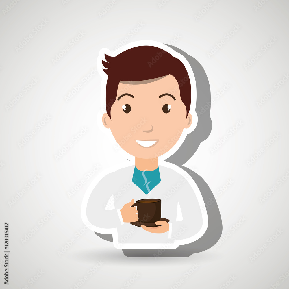 man young cup coffee vector illustration eps10 eps 10 man young cup coffee vector illustration eps10 eps 10