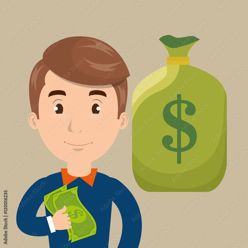 man young money dollar vector illustration eps10 man young money dollar vector illustration eps10