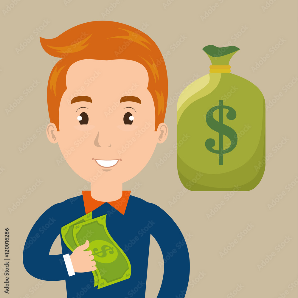 man young money dollar vector illustration eps10 man young money dollar vector illustration eps10