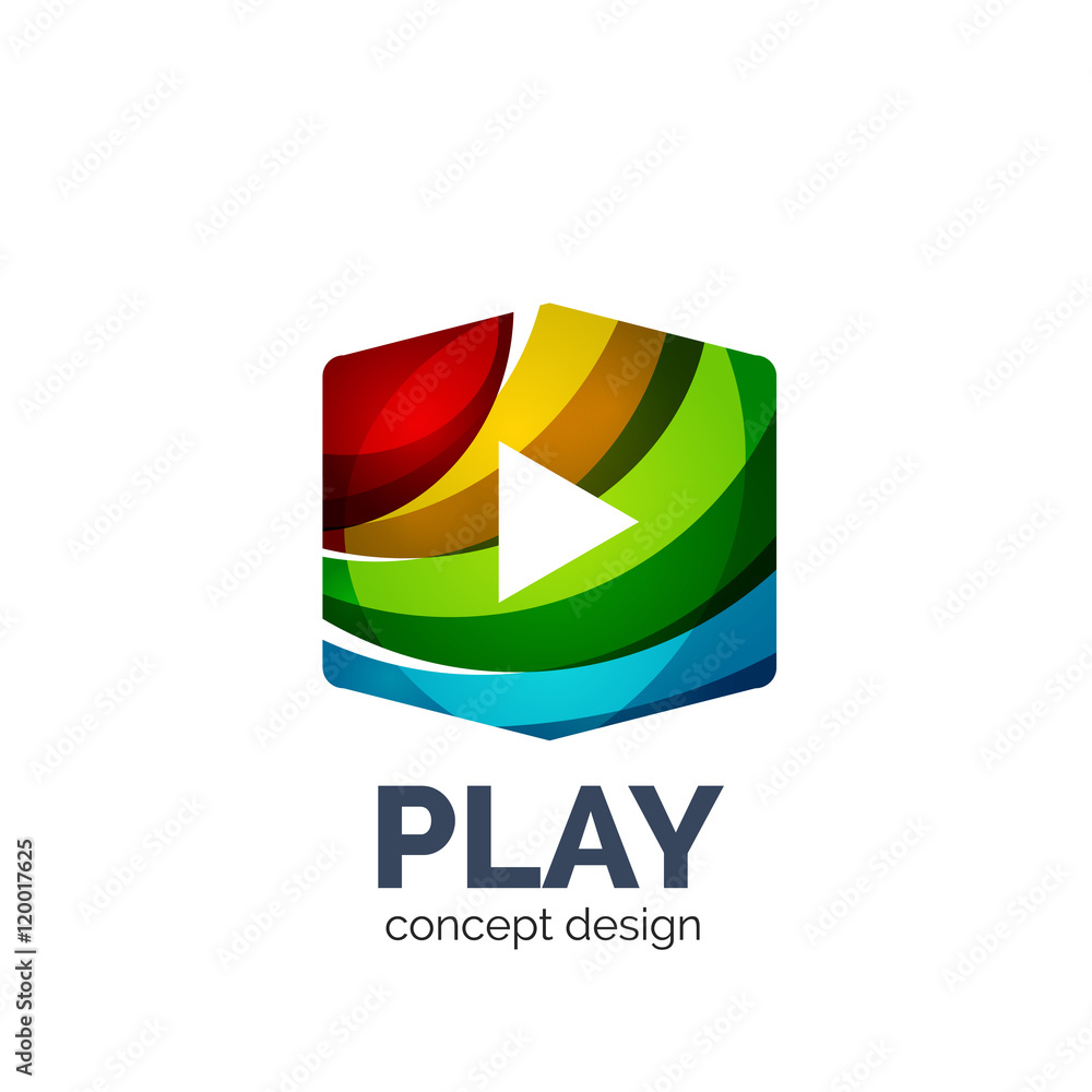 Vector video play logo template Vector video play logo template