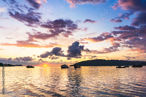 Sunset in Kota Kinabalu  Sabah Borneo  Malaysia.