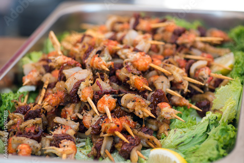 Grilled seafood mix