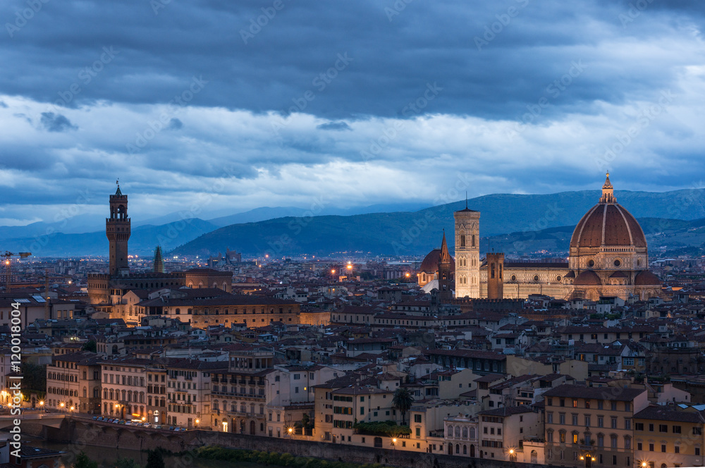 Cityscape of twilight Florence