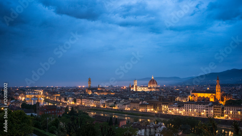 Florence in night illuminatin