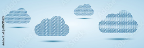 Cloud computing made with binary code