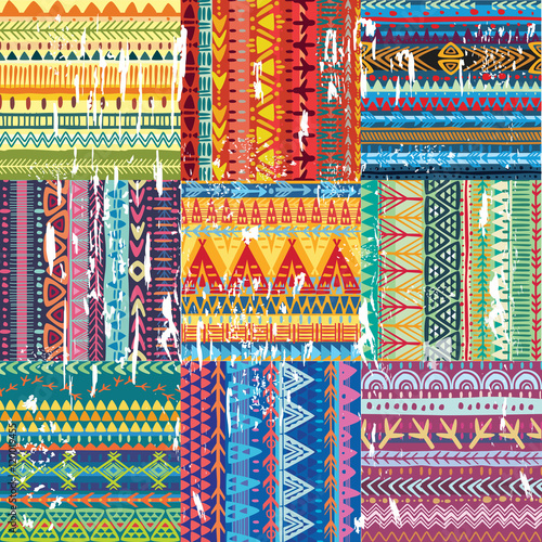 Color seamless tribal texture