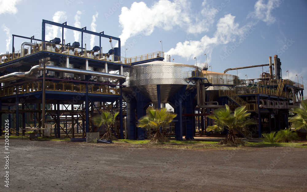 sugar cane industrial mill processing plant in Brazil