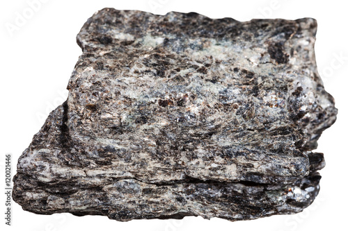 quartz-biotite schist mineral isolated on white photo