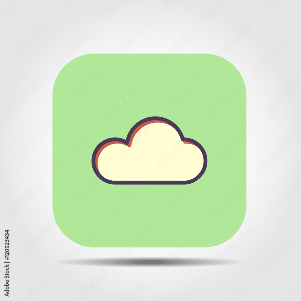 cloud flat icon with long shadow cloud flat icon with long shadow