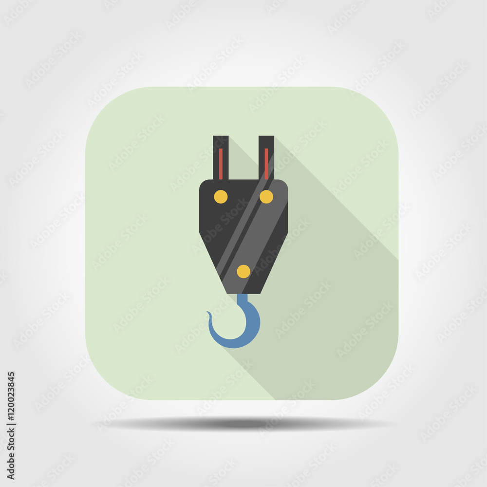 crane hook flat icon with long shadow crane hook flat icon with long shadow