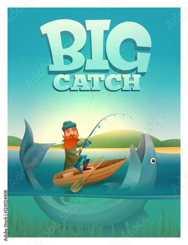 Big catch concept poster card