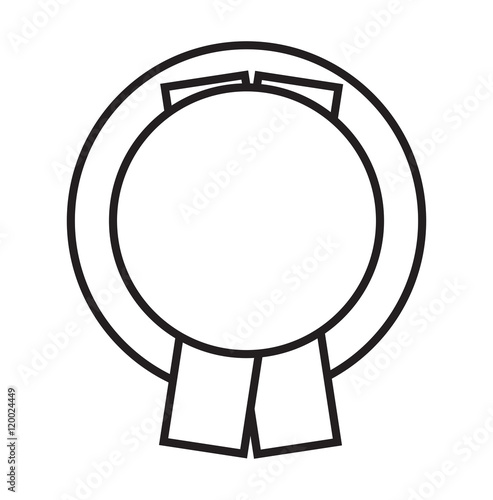 Vector illustration of outline medal icon isolated on the white background