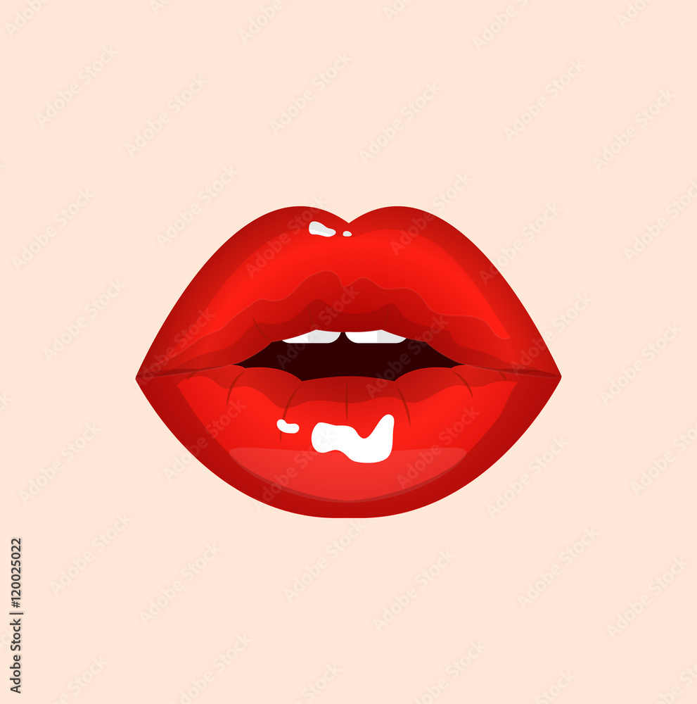 Red sexy shining passion lips, lipstick,erotic open mouth, teeth Red sexy shining passion lips, lipstick,erotic open mouth, teeth