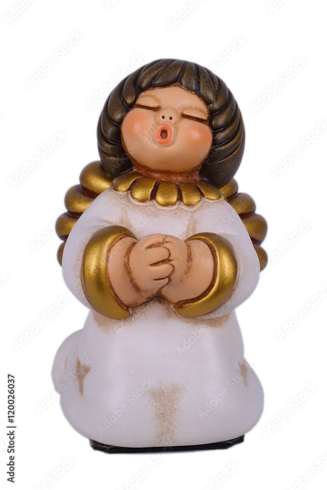cute angel with her hands folded in prayer isolated on white background cute angel with her hands folded in prayer isolated on white background