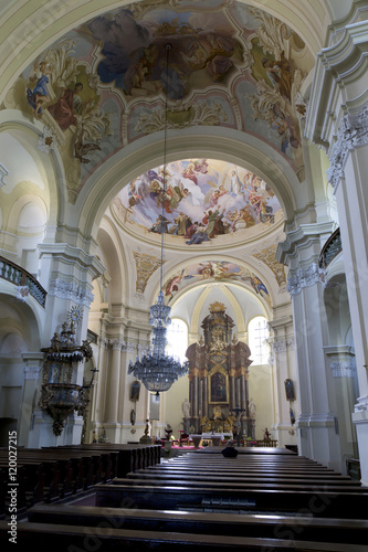 Interior of baroque Basilica of the Visitation Virgin Mary, place of pilgrimage, Hejnice, Czech Republic © Kajano