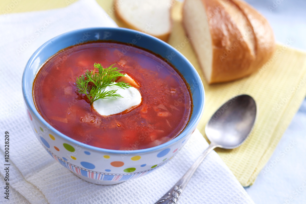 Borsch - traditional Ukrainian beetroot and cabbage soup Borsch - traditional Ukrainian beetroot and cabbage soup