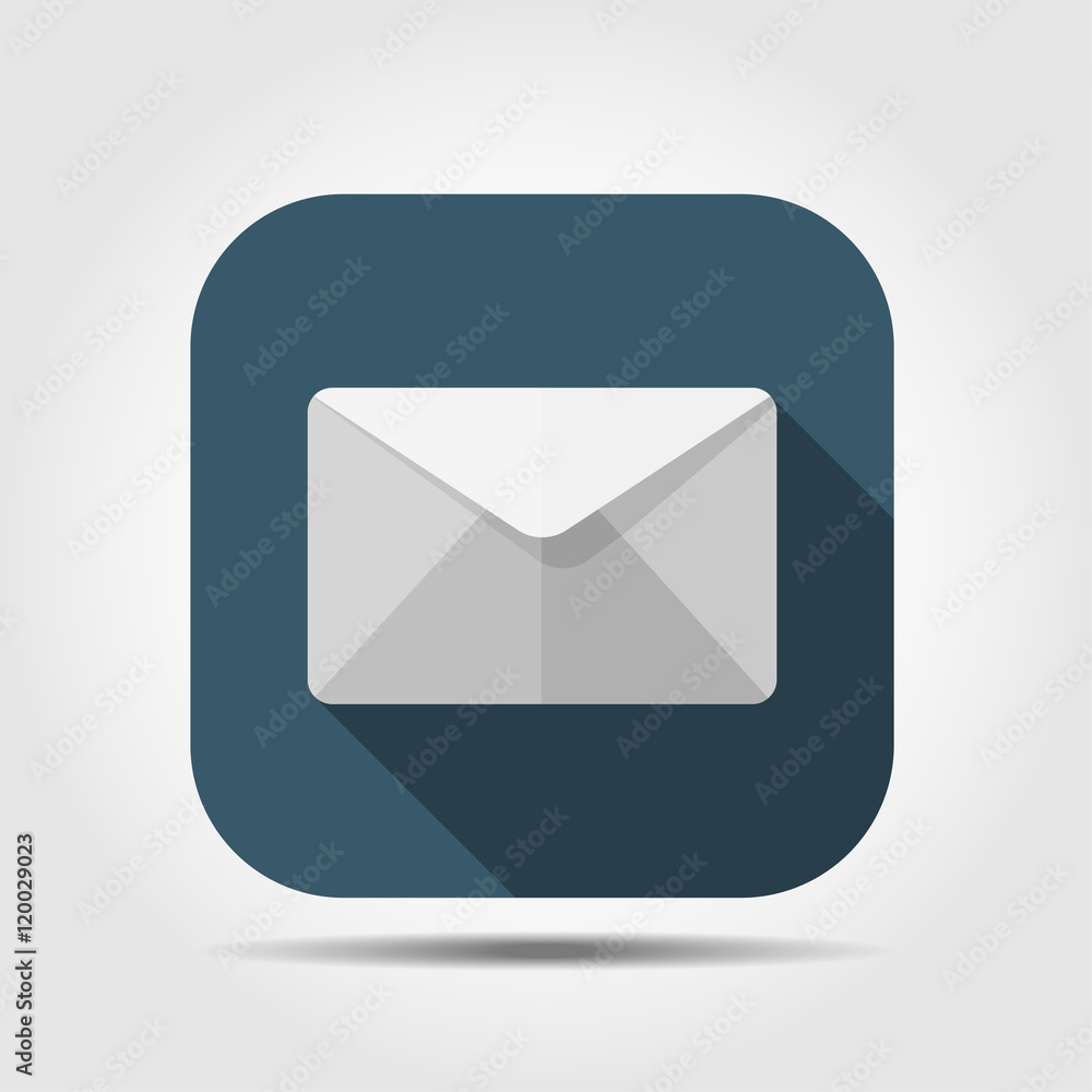mail letter flat icon with long shadow mail letter flat icon with long shadow