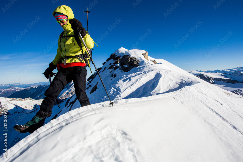 Winter mountain climbing