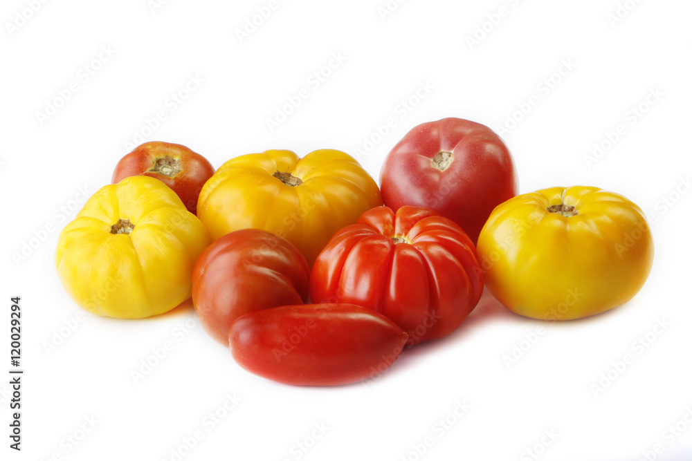 colorful tomatoes isolated
