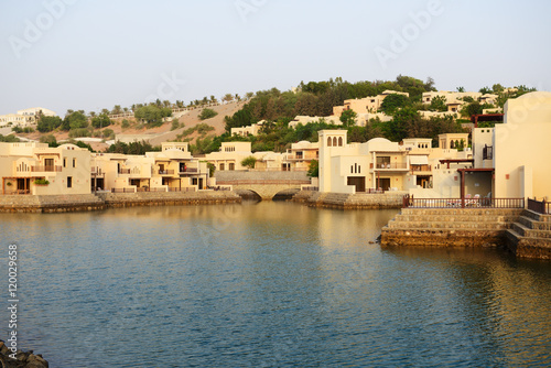 The luxury hotel during sunset, Ras Al Khaima, UAE