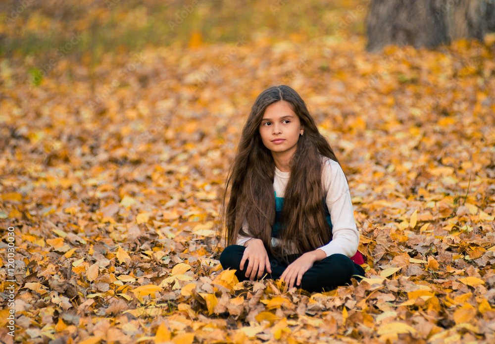 portrait of a beautiful smiling teenage in autumn portrait of a beautiful smiling teenage in autumn