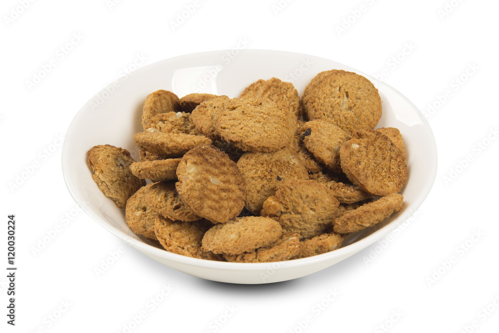 Group of cookies on the plate. Integral Cookies. Group of cookies on the plate. Integral Cookies.