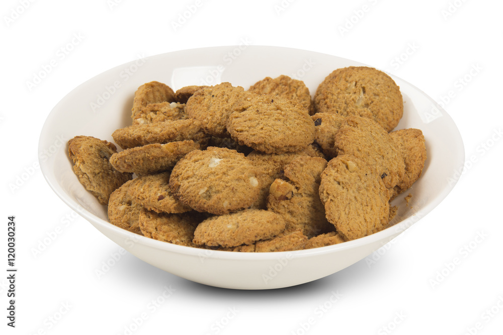 Group of cookies on the plate. Integral Cookies. Group of cookies on the plate. Integral Cookies.