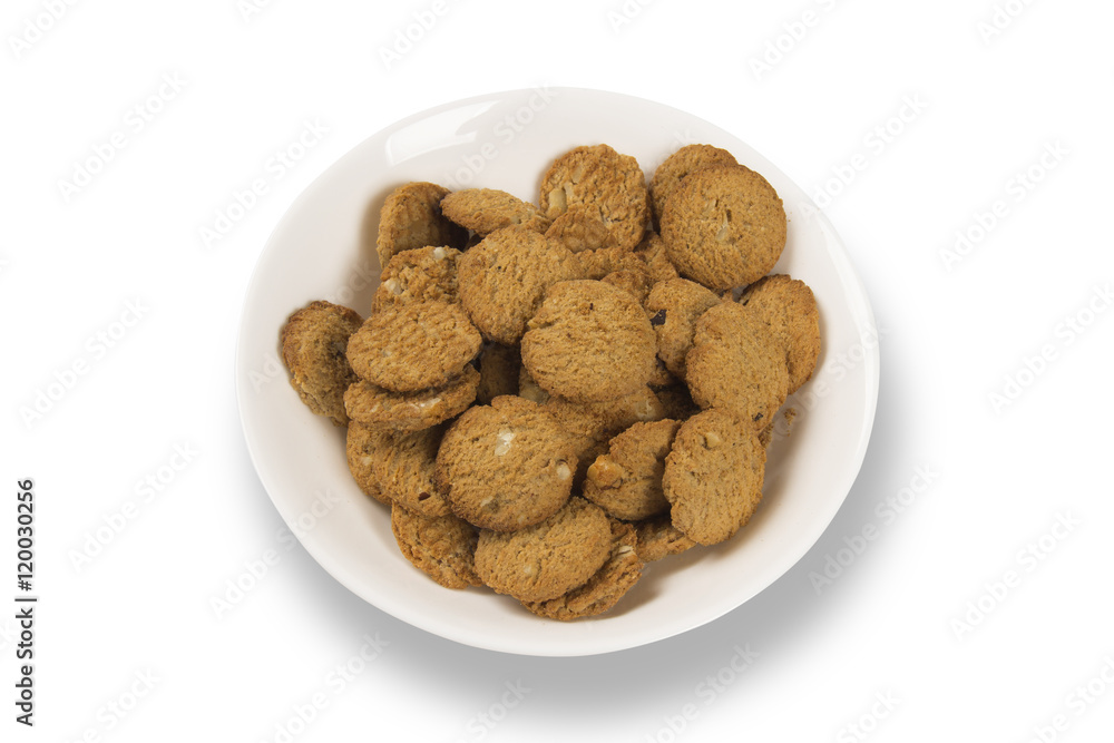 Group of cookies on the plate. Integral Cookies. Group of cookies on the plate. Integral Cookies.
