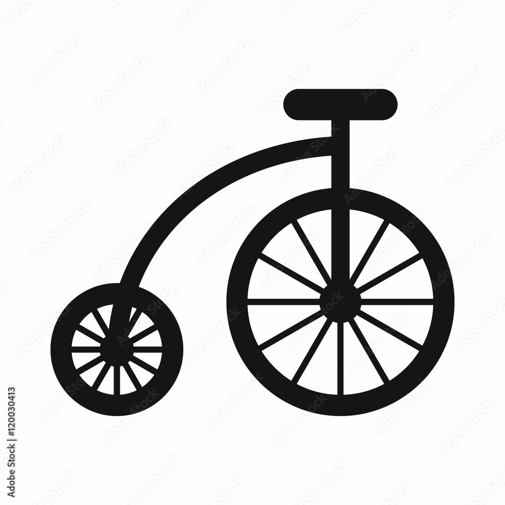 Children bicycle icon in simple style isolated on white background vector illustration Children bicycle icon in simple style isolated on white background vector illustration