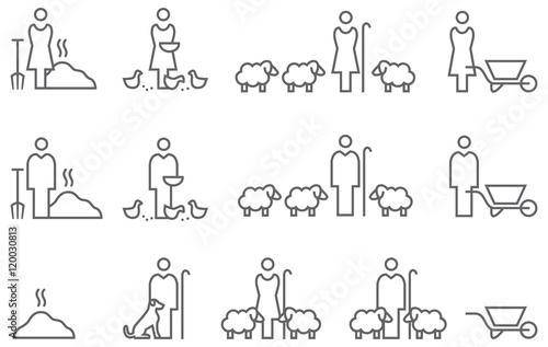 Icon Set Landwirtschaft