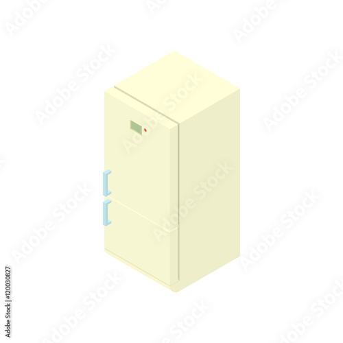 White refrigerator icon in cartoon style on a white background vector illustration