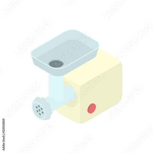 Electric meat grinder icon in cartoon style on a white background vector illustration