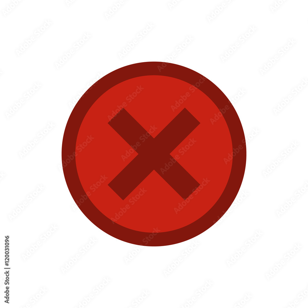 Sign selection cross in circle icon in flat style isolated on white background. Click and choice symbol vector illustration Sign selection cross in circle icon in flat style isolated on white background. Click and choice symbol vector illustration