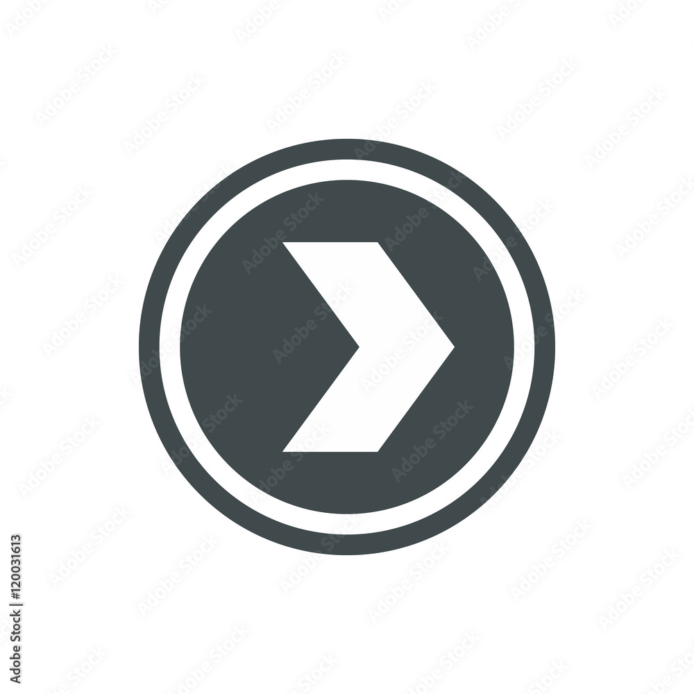 Arrow to right in circle icon in flat style isolated on white background. Pointer symbol vector illustration Arrow to right in circle icon in flat style isolated on white background. Pointer symbol vector illustration